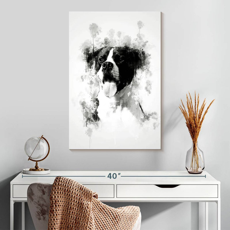 Brampt Dog Happy - noir et blanc, H 30 po x l 20 po