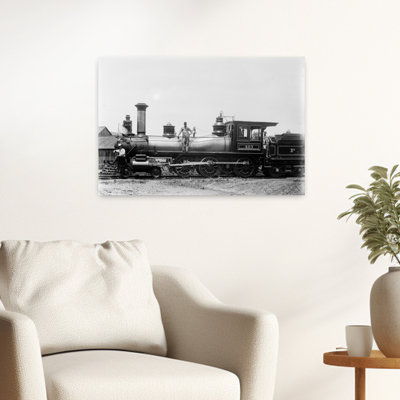 1900S Three Men Workers Standing On Train Steam Engine Classic Retro Vintage Wall Art