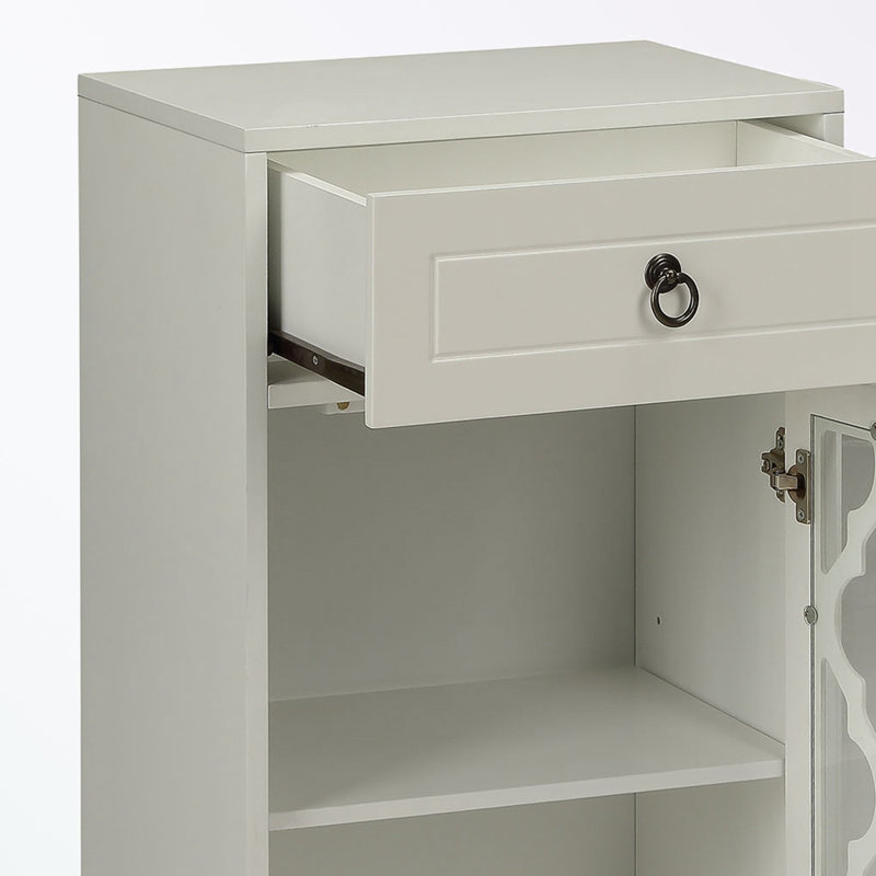 Krayson End Table with Storage, White