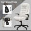 Chaise de bureau de massage à haut dossier avec 6 points de vibration et fauteuil chauffant inclinable en cuir PU avec accoudoirs et télécommande, blanc-344845039