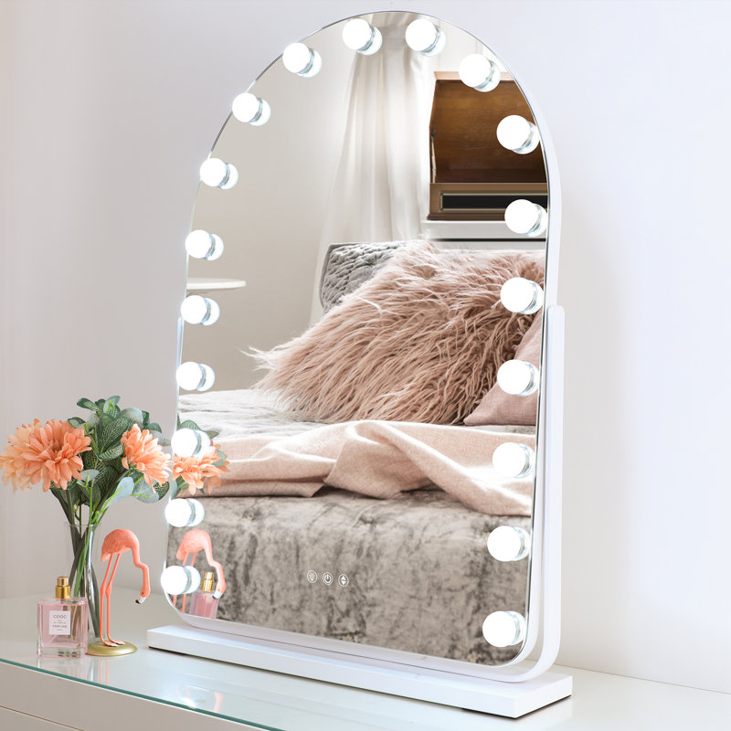 Ensoll Arch Lighted Makeup Mirror With 19 Dimmable LED Lights And 360 Degree Rotation