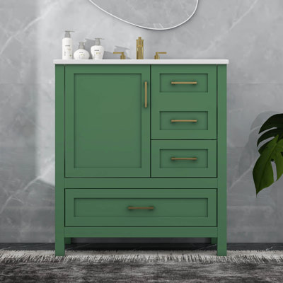 30" Bathroom Vanity With Sink Combination Set