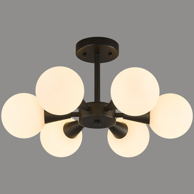 Lustre moderne avec plafonnier semi-encastré Sputnik