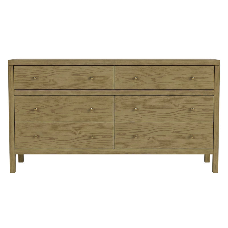 Nora 6-Drawer Dresser, Light Oak