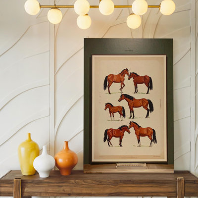 Wall Art Canvas Minimalist Horse Art Canvaspair Of Brown Horses In Elegant Symmetry Ready To Hang Gallery Wrapped Home Decor Modern Design