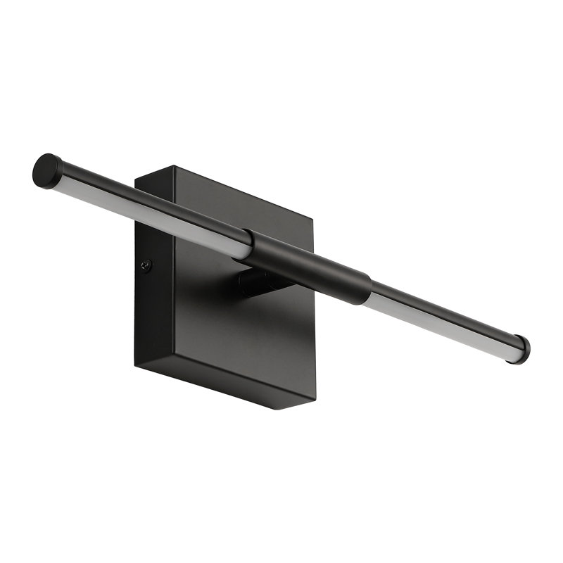 Applique murale articulée à intensité variable à 1 lumière Gallatin, 4.25" H x 16.25" W x 3" D, Noir