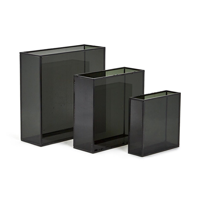 Ensemble de 3 vases carrés Smokewindows