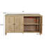 Armoire média 59 "avec esthétique rétro, étagères ouvertes, charme de création de chambre à coucher, rangement décoratif