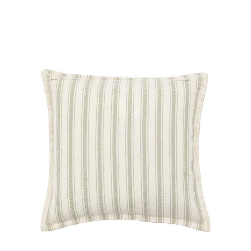 Striped Square Throw Cushion, Green