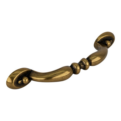 Brixwell BXB3031O77 Brass And Sterling Traditional Cabinet Drawer Pull, 3" Centre To Centre, 4-11/16" Length, 3/4" Width, Burnished Brass