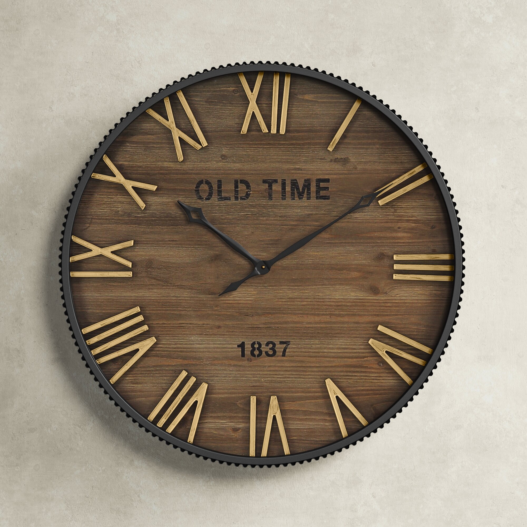 Richard 21 Gears Clock - Gold Frame + Antique Black - Classic
