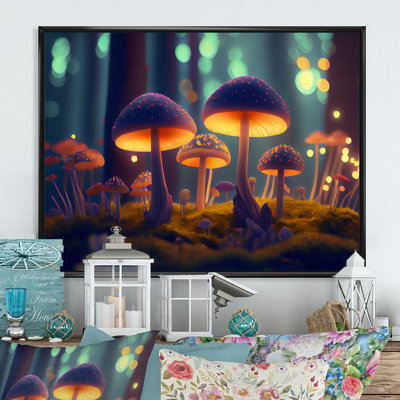 " Magical Mushrooms Shining In The Forest III "
