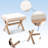 Oketa Upholstered Linen and Foam Padding Footstool