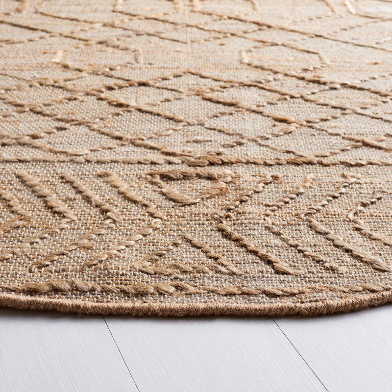 Tapis en jute / coton tissé à la main Hrisha, Rectangulaire 3 pi x 5 pi