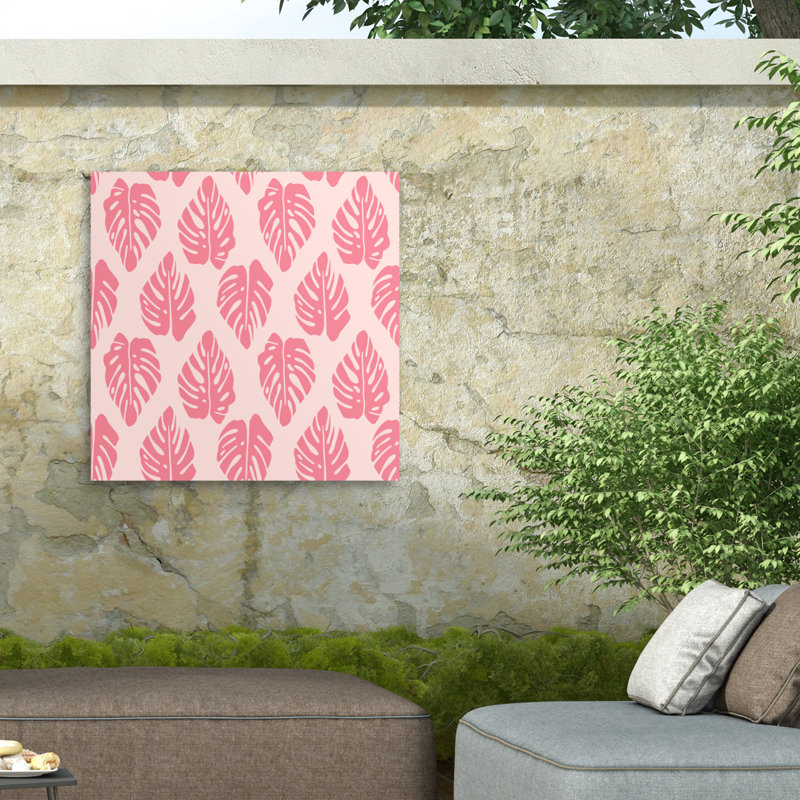 Rachel Hallquist Monstera Leaf 1 Outdoor  Canvas, H 14 po x l 14 po