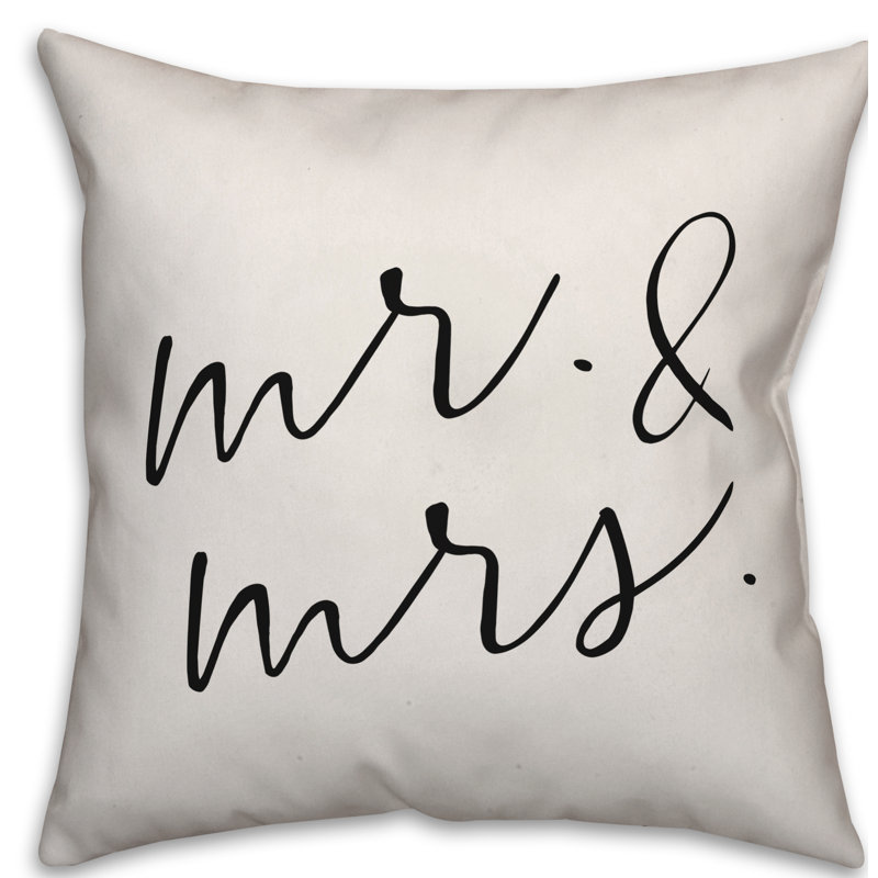 Coussin Mr et Mme, Pas de bourre, 18 po x 18 po