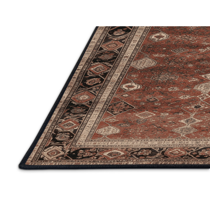 Tapis brun lavable à la machine, Rond 8 pi