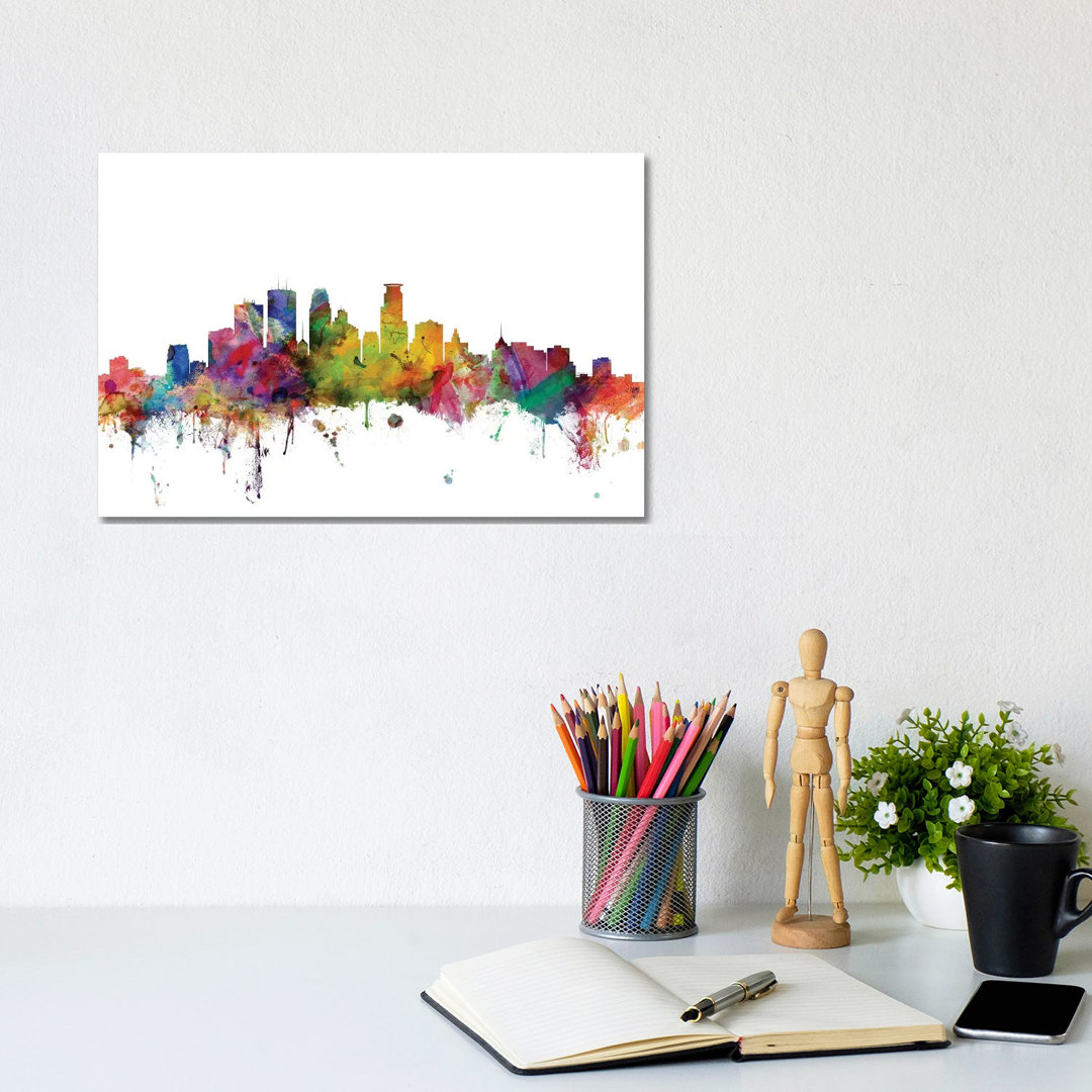 Minneapolis, Minnesota Skyline by Michael Tompsett - Wrapped Canvas Gallery-Wrapped Canvas GiclÃ©e