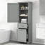 Grande armoire de rangement pour salle de bain, armoire de rangement autoportante avec deux tiroirs de tailles différentes et tablette réglable, panneau de fibres à densité moyenne avec finition peinte-1458922602