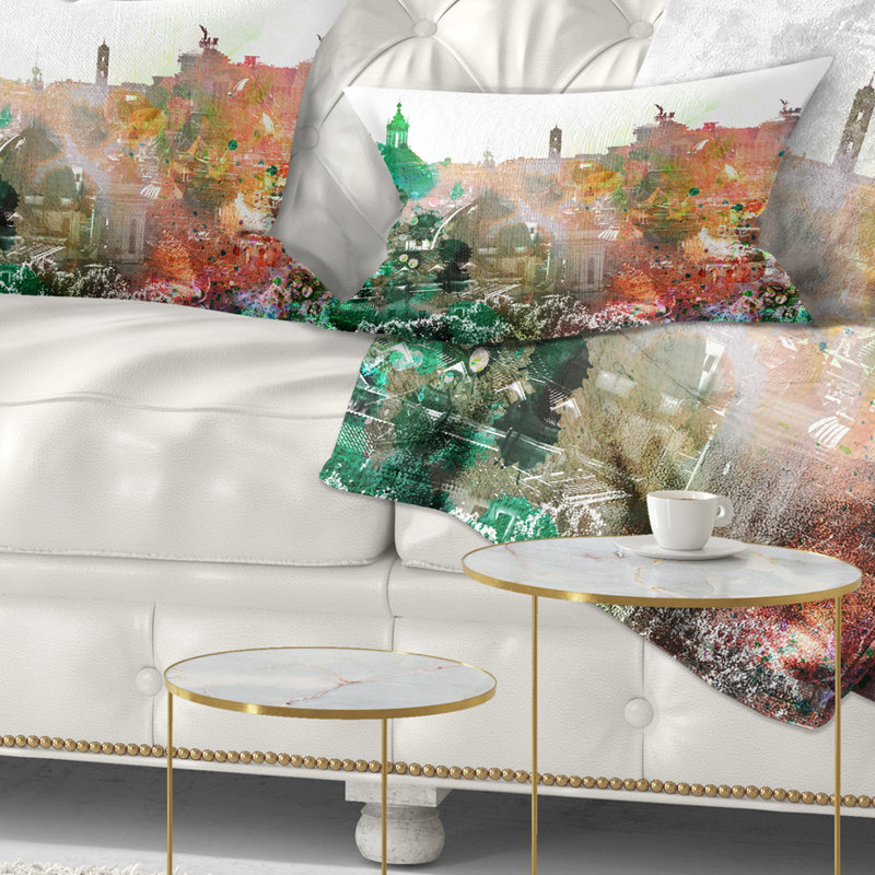 Coussin décoratif coloré aquarelle