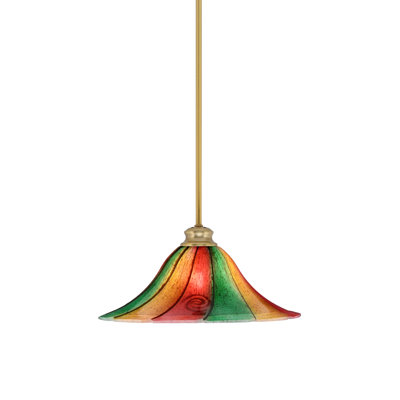 Stem Hung Pendant Shown With 16" Mardi Gras Glass