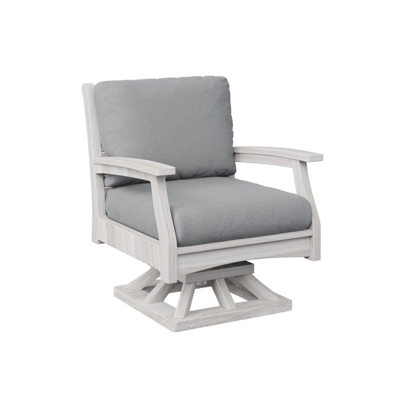 Classic Terrace Outdoor Rocker Chair, Dupione Celeste, Seashell