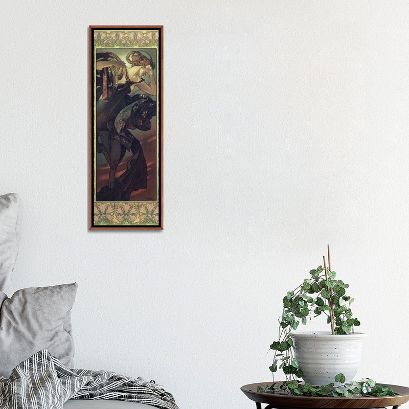Evening Star Alphonse Mucha Wrapped Canvas Painting Print 36" x 12"