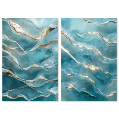 «Glistening Layers pair», ensemble de décorations murales sur toile par Art Remedy, 16 x 24