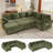 George 106"  Upholstered Corduroy L Shaped  Modular Sectional Sleeper Sofa with Pull Out Bed and Storage Ottoman-829340628