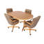Ensemble de salle à manger extensible à roulettes double piédestal 5 pièces Aithley-91696295-91826546