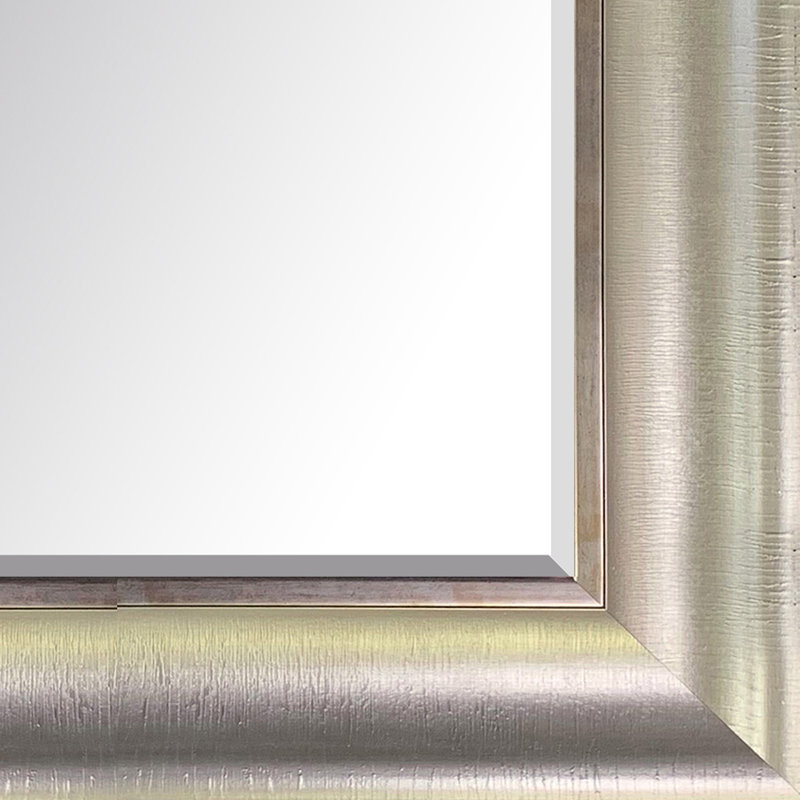 Rowton Wood Rectangle Wall Mirror, Silver