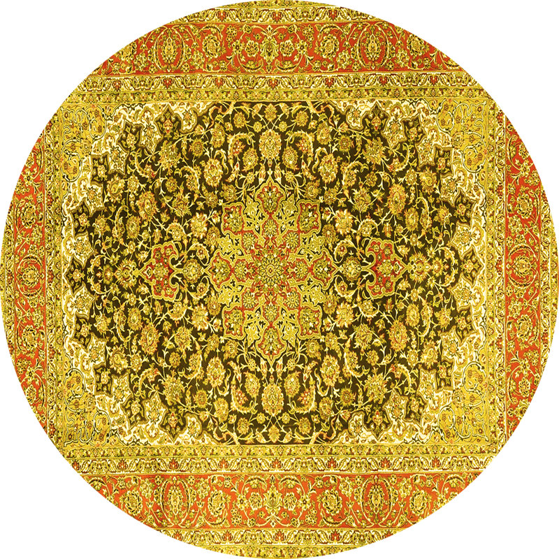 Mekena Washable Oriental Indoor Rug, Round 6'