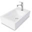 Lavabo de salle de bain mural rectangulaire 18 x 10 pouces en céramique blanche avec trou de robinet simple