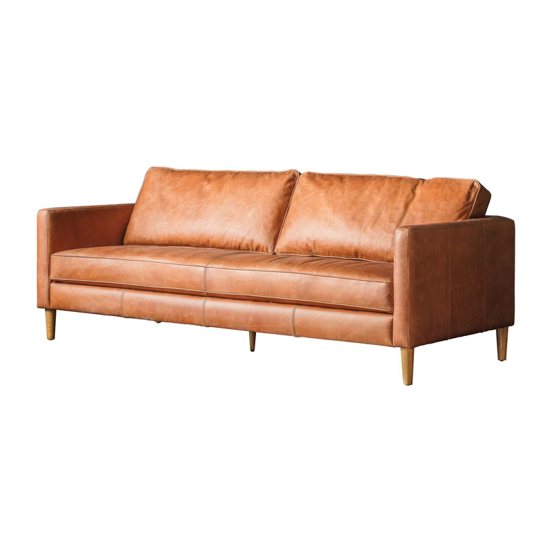 Geoffrey Genuine 3 Seater Leather Sofa