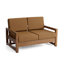 Causeuse d'extérieur en bois de teck massif Gustina avec coussin et accoudoirs-1118500620-1118507691