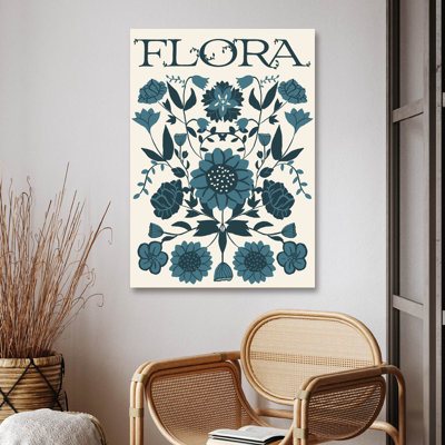Studio Series - Teal Flora - Toile tendue avec châssis