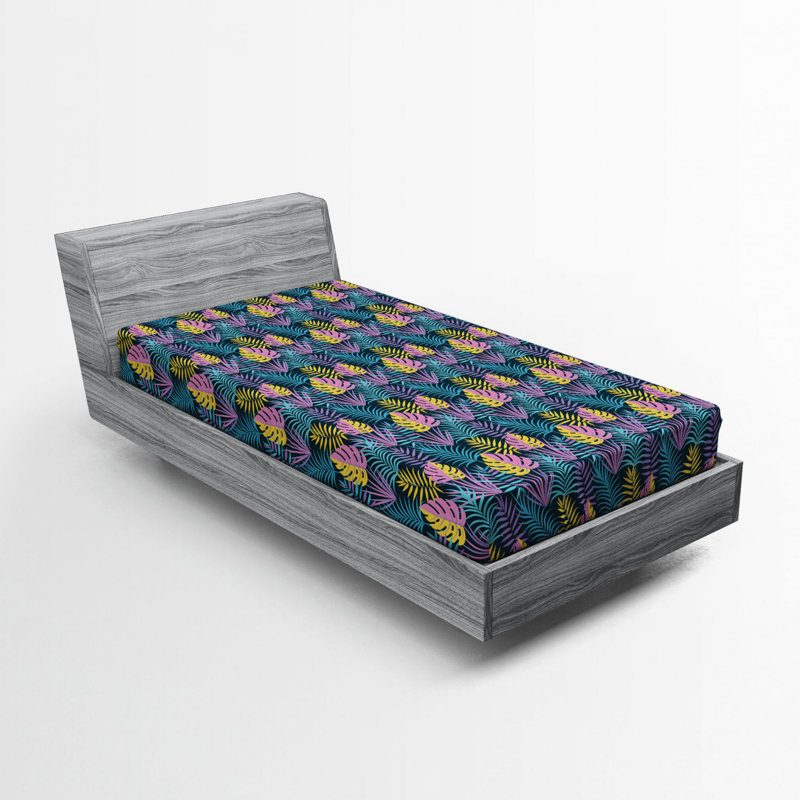 Microfiber Floral Fitted Sheet, Twin Fitted Sheet