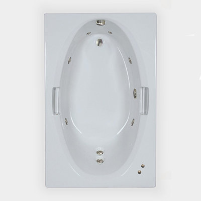 W6042GW White 60"" L x 42"" W Drop In Whirlpool Acrylic Bathtub -  WaterTech