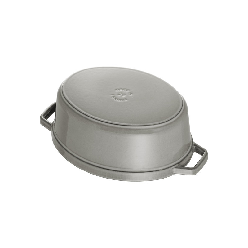STAUB Oval Cast Iron Cocotte, Grey, 17cm