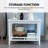 Bamboo Shower Bench Seat with Storage Shelf-710038387