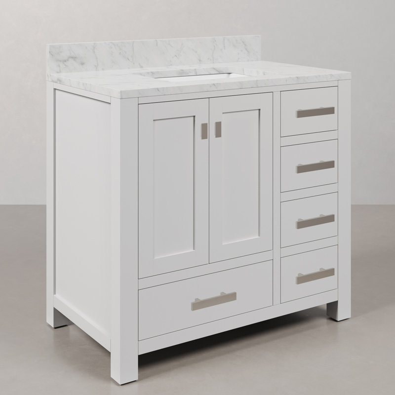 Steve 36'' W Single Vanity, Pure White