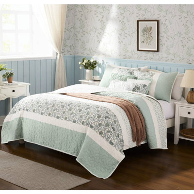 Literie 6 pièces, double / grand, réversible en coton avec coussins