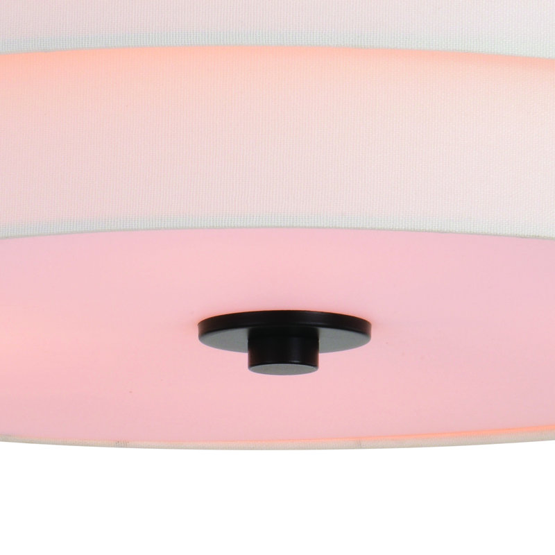 Amia Linen Semi Flush Mount, Black