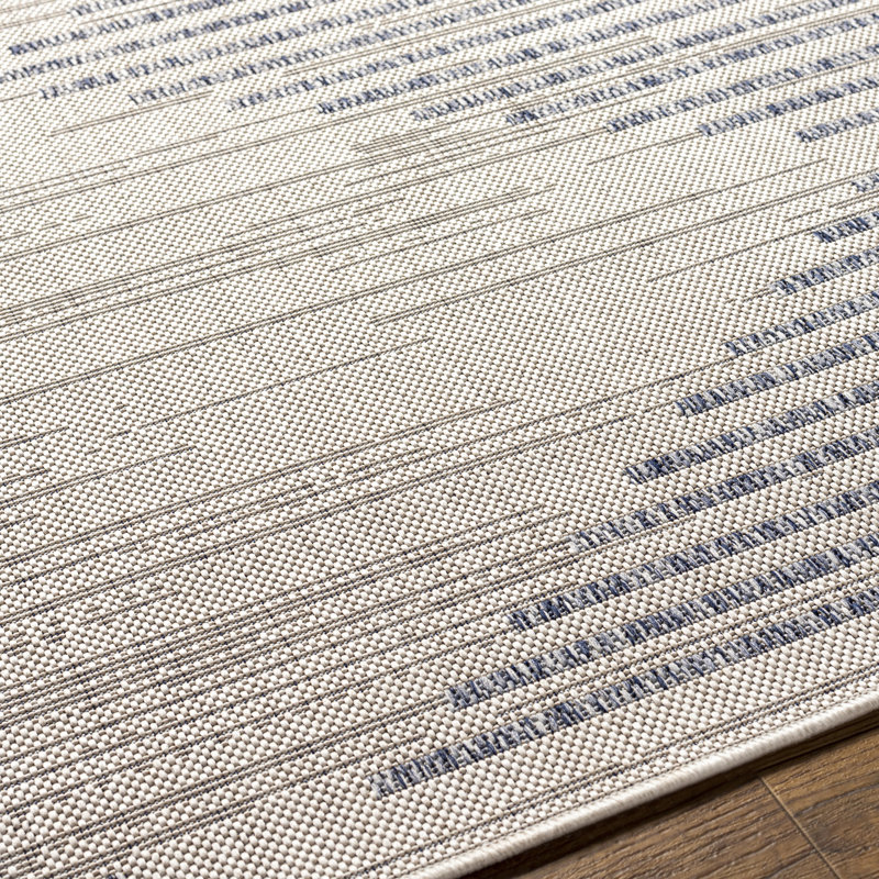 Masmoudi Indoor & Outdoor Boho Rug Blue/Ivory, Rectangle 120 x 170cm
