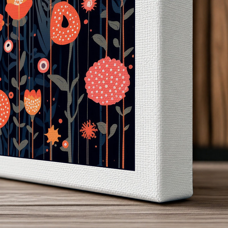 Enchanted Night Garden Botanical - Wrapped Canvas, 36x24 - 91.4 x 61.0 cm, White Border