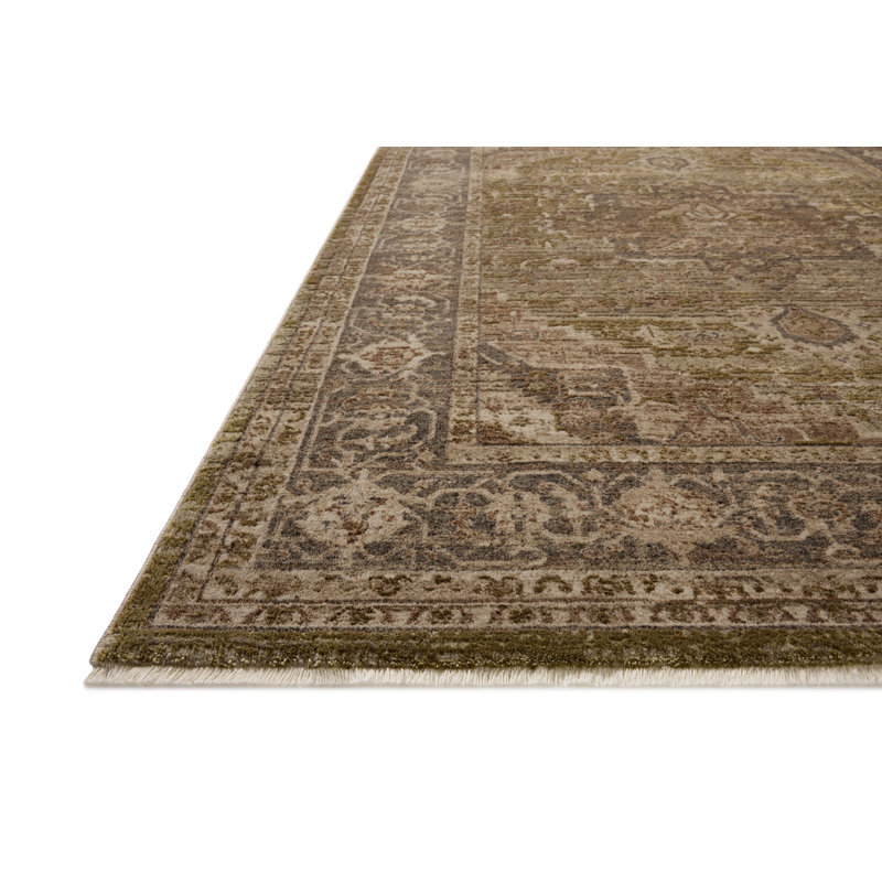 Loloi Haywood Moss / Charcoal Area Rug, Rectangle 5'3" x 7'7"