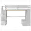 Lit mezzanine double avec bureau et tablettes-497006589