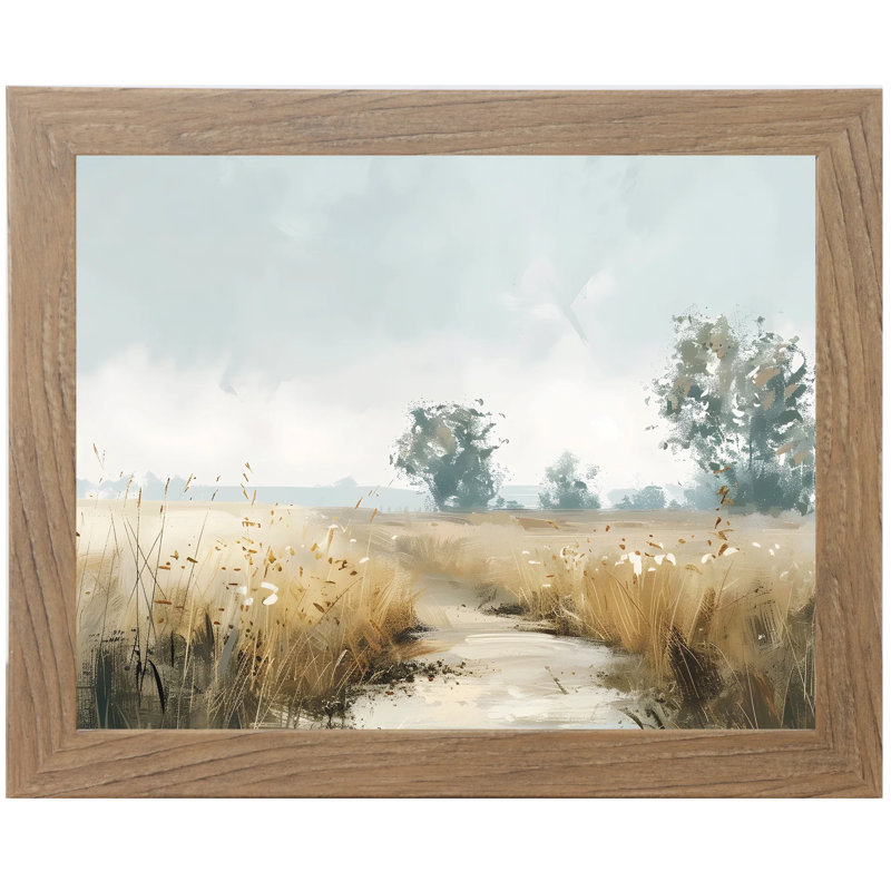 Paysage nuageux, champ bleu, rivière Creek, photo d'art