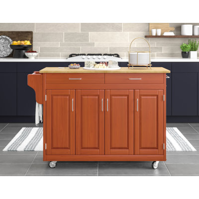 Littrell Kitchen Island with Granite Top by Red Barrel Studio