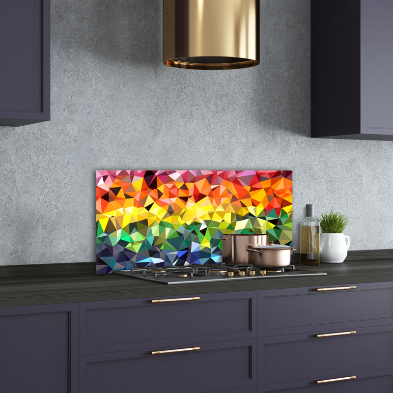 Barga 50cm W x 100cm L Glass Peel and Stick Panel